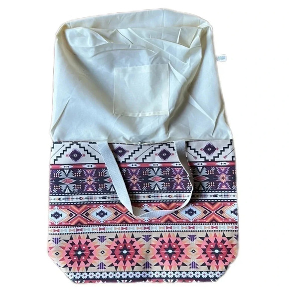 AZTEC Design Large Tote Inside Pocket Snap Closure - Picture 8 of 10